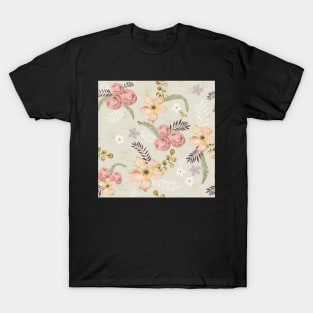 Rose Delight on Cream T-Shirt